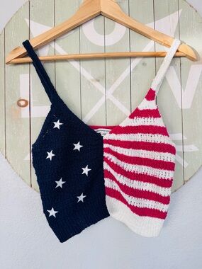 american eagle outfitters crochet usa tank